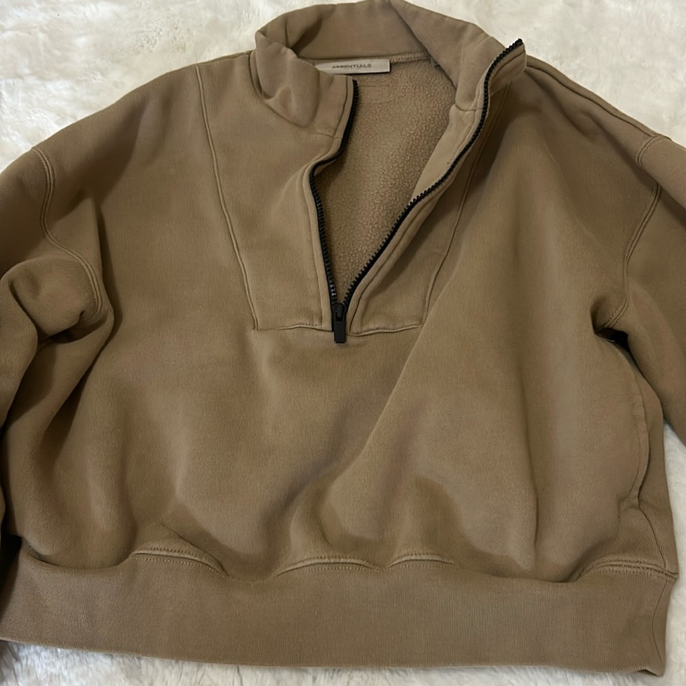 essentials, half zip crewneck